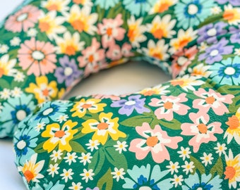 Flower nursing pillow cover, velvet nursing cover, breastfeeding pillowcase