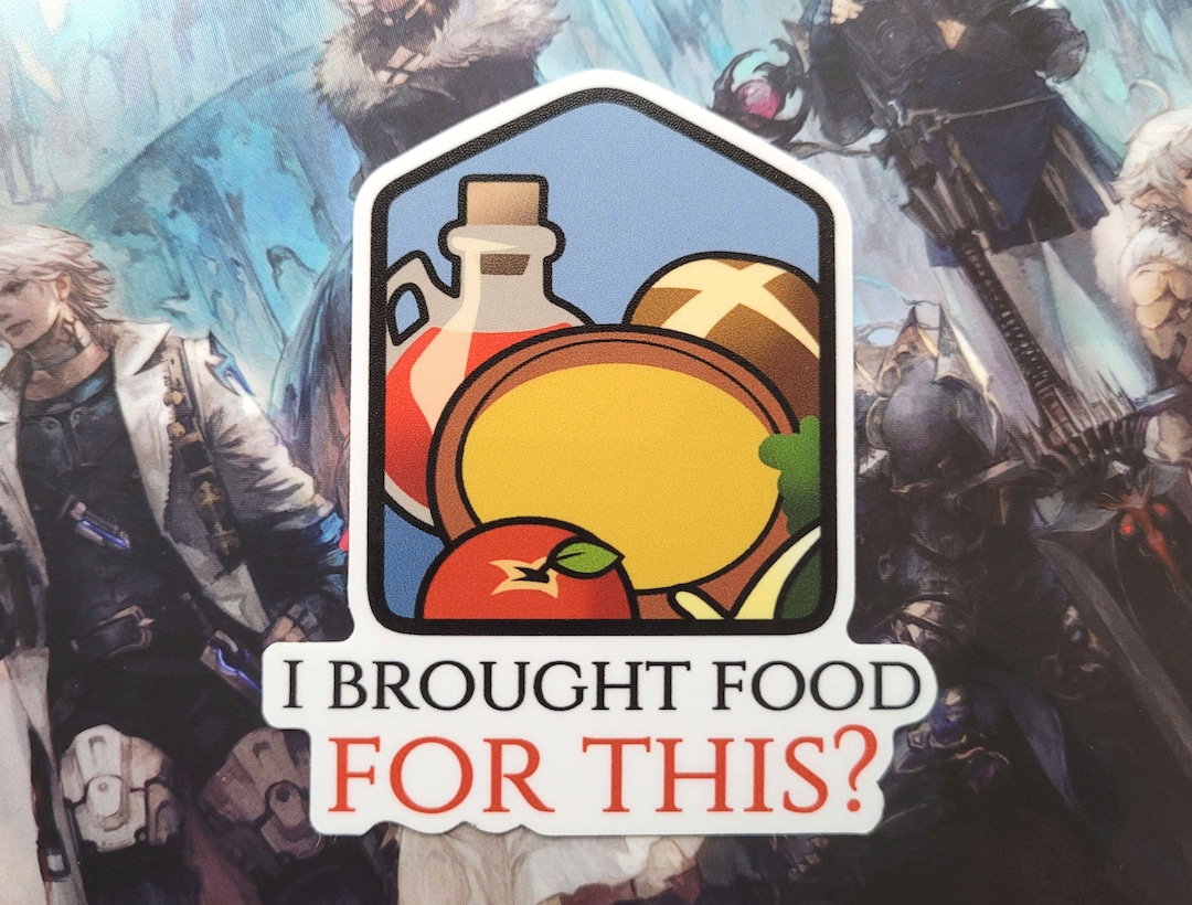 Raiding Food FFXIV Sticker Final Fantasy 14 Funny Decal semigloss
