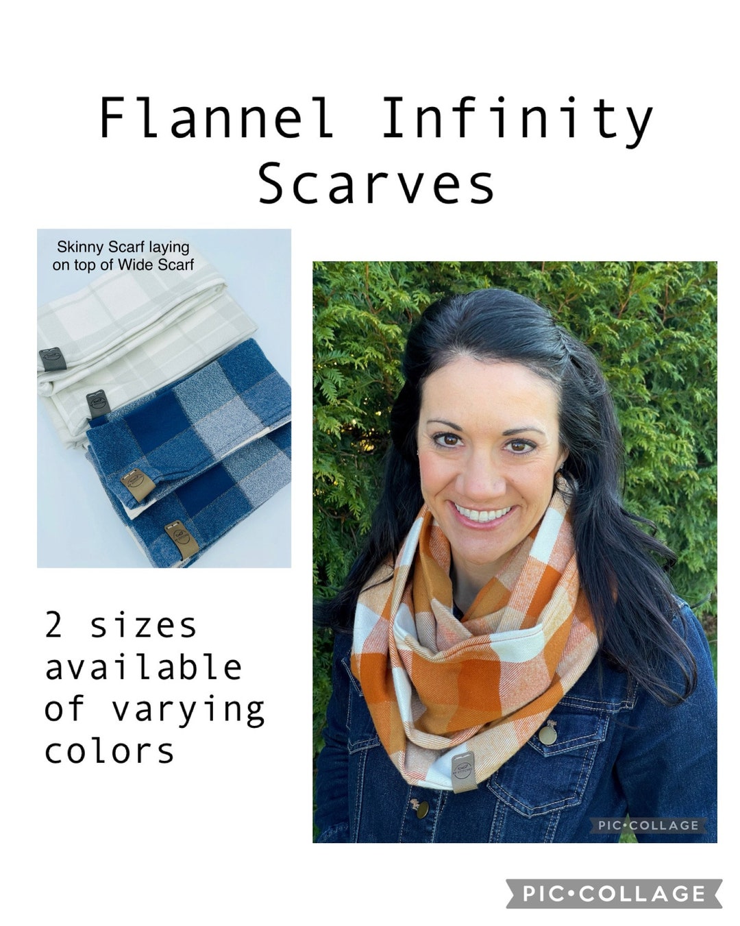 Flannel Infinity Scarves for Adults and Kids Plaid Flannel Infinity Scarf Scarves for Women, Men