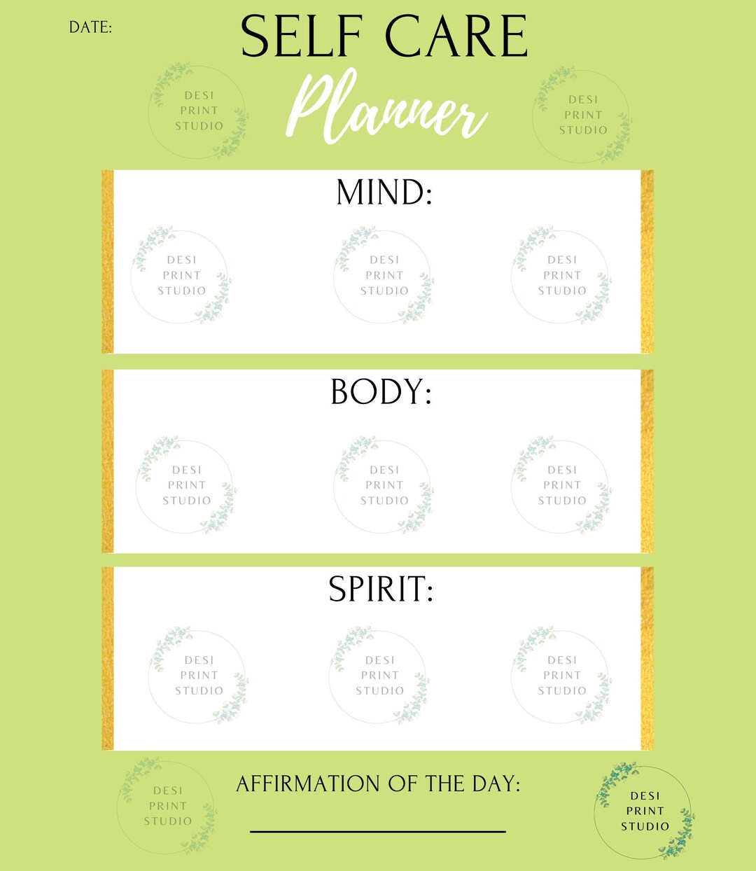 Printable Self Care Planner - Etsy