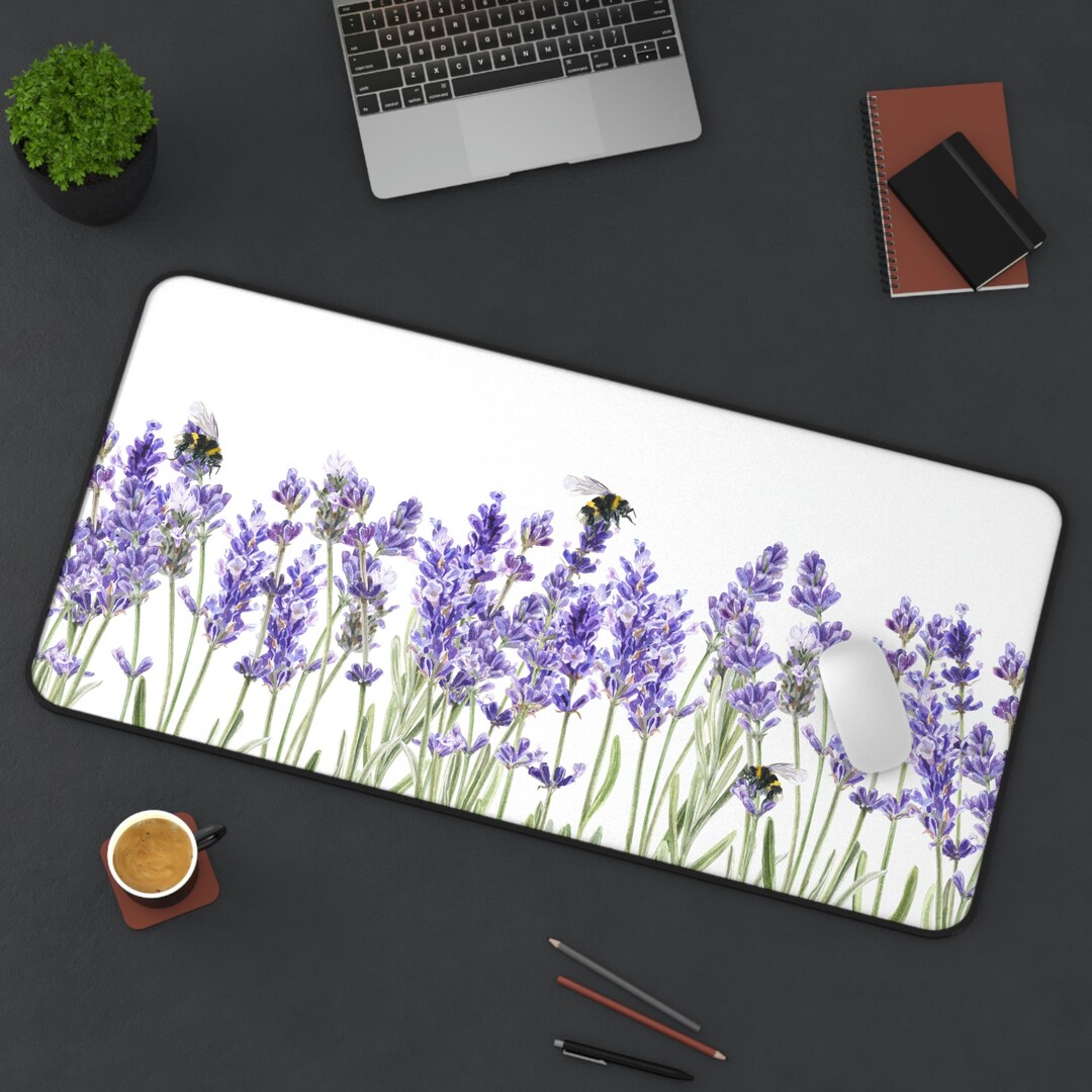 Watercolor Flowers Desk Mat - XL Floral Mouse Pad For Gaming & Office