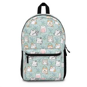 Kawaii Katzenliebhaber Rucksack für die Schule mit Tablet-Fach innen wasserdicht gepolstertes Geschenk für Kitty-Liebhaber Niedlicher Katzenrucksack