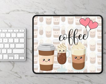 Cute Coffee Lover Mouse Pad, Aesthetic Gaming Mouse Pad, Espresso Mouse Pad, Addict Gift, Birthday Gift for Daughter, Mom, for Him, for Her