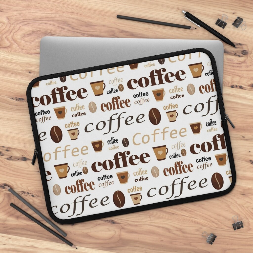Espresso Laptop and Tablet Sleeve, Coffee Design Tablet Cover, Kawaii Coffee Laptop Cover, Gift for Coffee Lovers