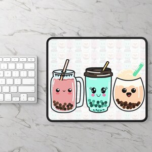 BOBA Mousepad, Office Desk Laptop Ergonomic Mousepad, Kawaii Mouse Pad, Cute Kawaii Birthday Gifts, Cute Bubble Tea Mouse Pad