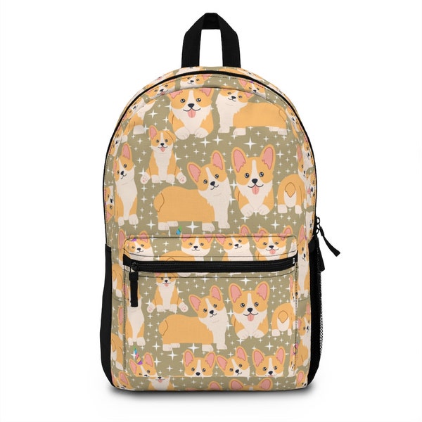 Kawaii Corgi Lovers Backpack for School, With Tablet Compartment inside, Waterproof, Padded back, Gift for Corgi Lovers, Cute Dog