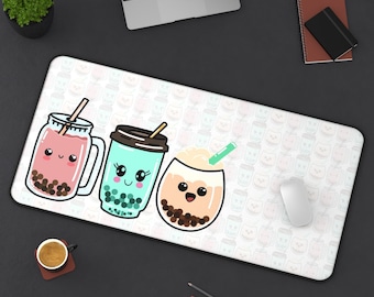 Large Kawaii Mouse Pad for Boba Lovers, Cute XXL Gaming Mouse Pad, Aesthetic Gaming Mouse Pad Large, Extended Mouse Pad,