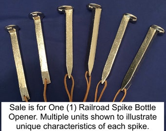 Nickel Plated Railroad Spike Bottle Opener