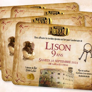 Carte d'invitation anniversaire à personnaliser sur le thème Fort Boyard / Faire-part anniversaire image 5