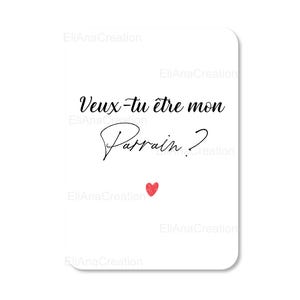 Cartes Veux-tu être mon Parrain / ma Marraine - Carte demande / annonce - Cadeau originale à offrir - message personnalisé image 3