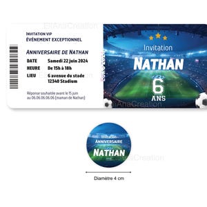 Carte d'invitation anniversaire à personnaliser - thème Football - Foot - Soccer / Faire-part anniversaire. image 4