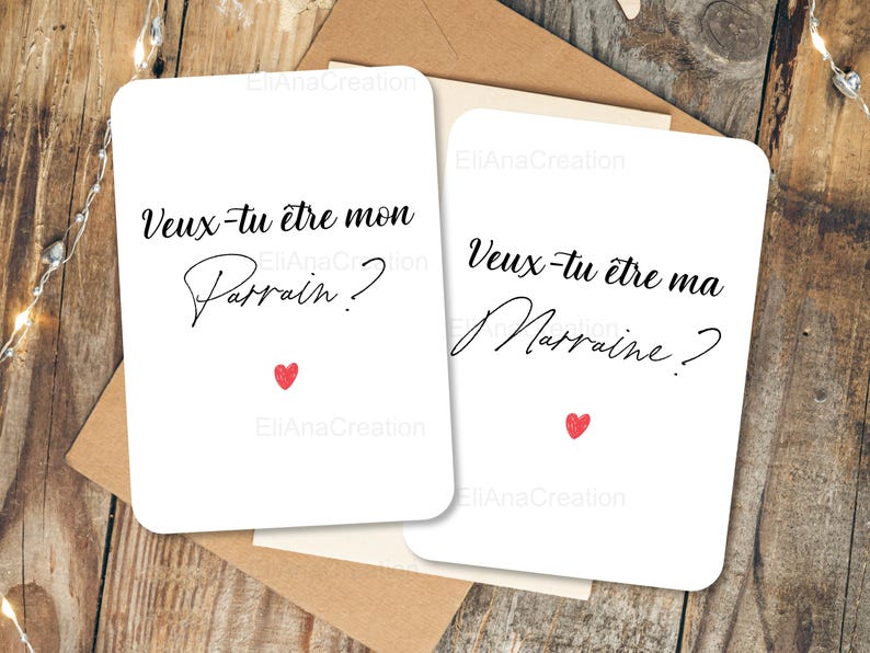 Cartes Veux-tu être mon Parrain / ma Marraine - Carte demande / annonce - Cadeau originale à offrir - message personnalisé image 1