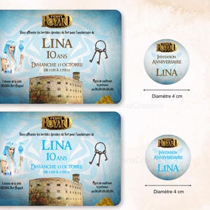 Carte d'invitation anniversaire à personnaliser sur le thème Fort Boyard / Faire-part anniversaire image 6