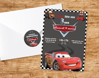 Geburtstagseinladungskarte zum Personalisieren zum Thema Autos - Autos / Geburtstagseinladung.