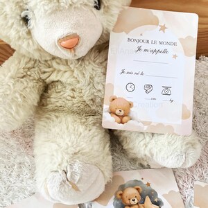 Cartes étapes bébé - Première année bébé - Mois anniversaires de la 1ère année - Cartes évolution de bébé - thème Ourson image 2