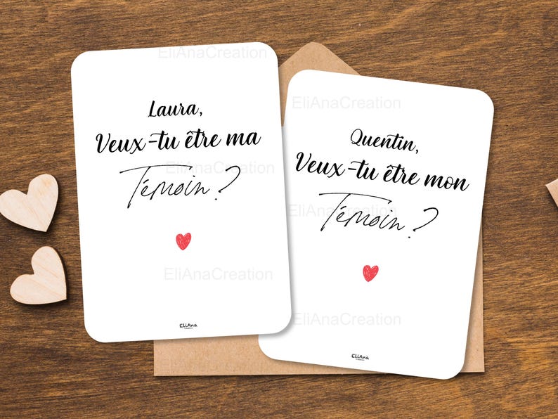 Carte demande Témoin à personnaliser : Veux-tu être mon / ma Témoin - Annonce originale pour être demoiselle d'honneur & garçon d'honneur image 6