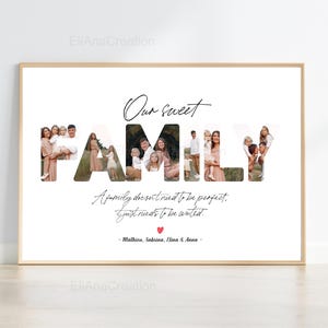 Family poster to personalize with your photos - Personalized gift - Poster for Mother&#39;s Day, Father&#39;s Day, Grandmas or Grandpas
