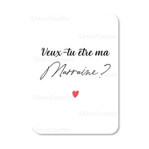 Cartes Veux-tu être mon Parrain / ma Marraine - Carte demande / annonce - Cadeau originale à offrir - message personnalisé image 2