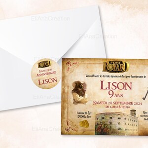 Carte d'invitation anniversaire à personnaliser sur le thème Fort Boyard / Faire-part anniversaire image 6