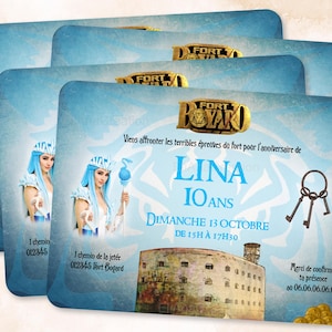 Carte d'invitation anniversaire à personnaliser sur le thème Fort Boyard / Faire-part anniversaire image 3
