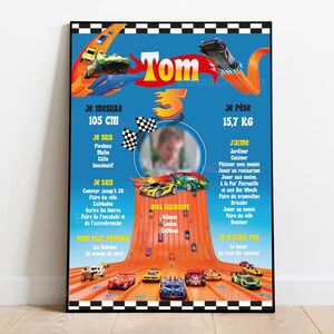 Cartel de cumpleaños sobre el tema de los coches, coches pequeños. imagen 2