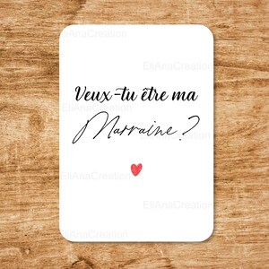 Cartes Veux-tu être mon Parrain / ma Marraine - Carte demande / annonce - Cadeau originale à offrir - message personnalisé image 4