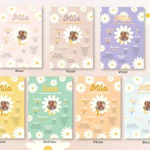 Cartel de cumpleaños para personalizar - tema flor / margarita / primavera - cumpleaños personalizado imagen 3