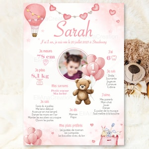 Poster di compleanno da personalizzare - tema Teddy Bear - orsacchiotto - orsetto - orsetto