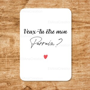 Cartes Veux-tu être mon Parrain / ma Marraine - Carte demande / annonce - Cadeau originale à offrir - message personnalisé image 5