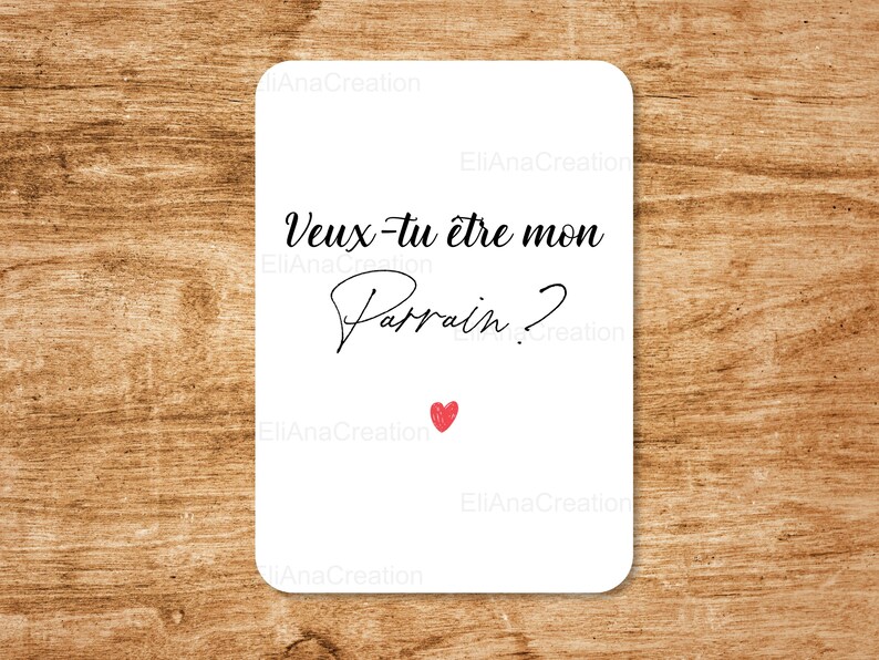 Cartes Veux-tu être mon Parrain / ma Marraine - Carte demande / annonce - Cadeau originale à offrir - message personnalisé image 5