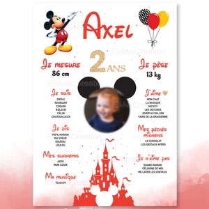 Personalized birthday poster on the Mickey theme - Disney