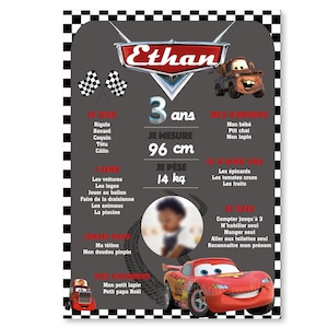 Cartel de cumpleaños sobre el tema Coches / coches. imagen 3