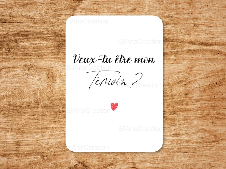 Carte demande Témoin à personnaliser : Veux-tu être mon / ma Témoin - Annonce originale pour être demoiselle d'honneur & garçon d'honneur image 8