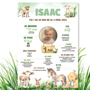 Póster de cumpleaños para personalizar - Tema Granja / Animales