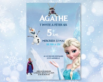 Personalisierte Geburtstagseinladungskarte mit Frozen-Motiv