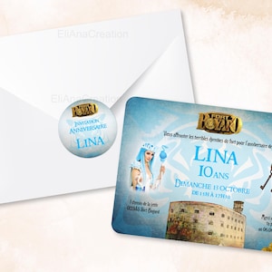 Carte d'invitation anniversaire à personnaliser sur le thème Fort Boyard / Faire-part anniversaire image 4