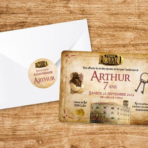 Carte d'invitation anniversaire à personnaliser sur le thème Fort Boyard / Faire-part anniversaire image 3