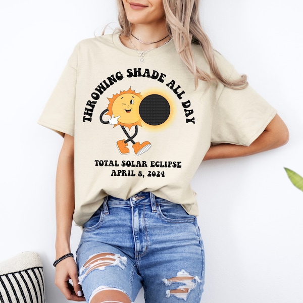 Total Solar Eclipse April 2024 - Throwing Shade All Day PNG - Celestial - Retro Eclipse Png - Sublimation - Digital Design - Funny - Eclipse