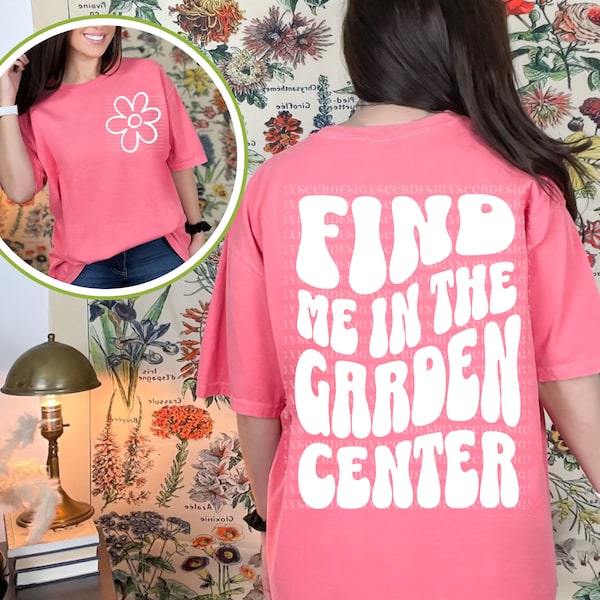 Find Me In The Garden Center PNG - Gardening PNG - Plant Mama Design - Summer Png - Trendy Summer Png - Retro - White & Black Pngs Included