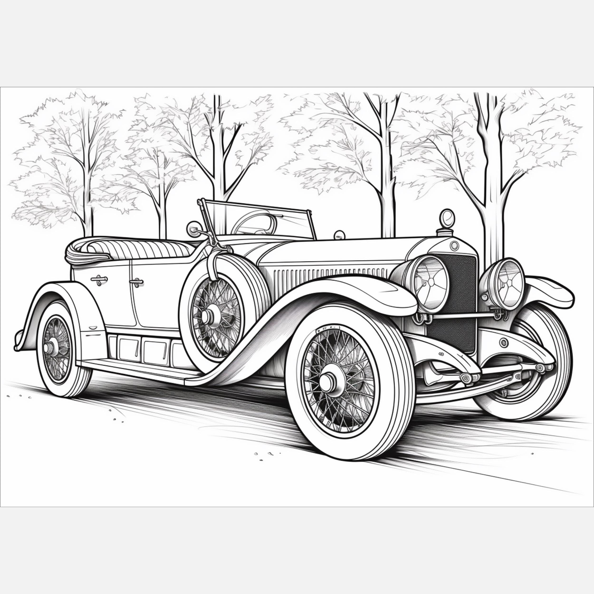 20 Vintage Cars Colouring Pages for Adults - Etsy