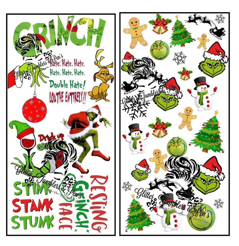 Grinch Christmas Pen Wrap Etsy Australia