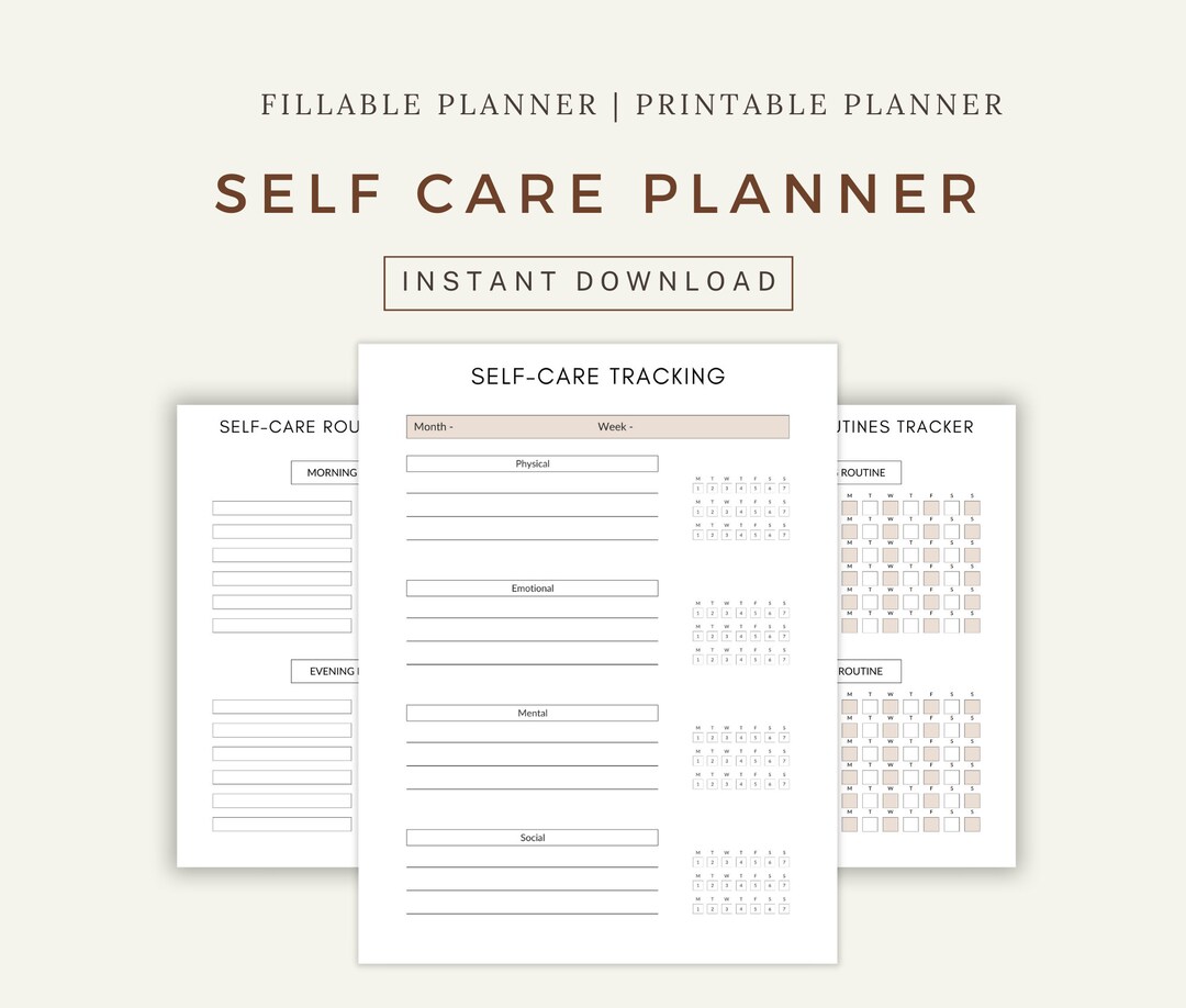 Selfcare Planner Printable Selflove Journal Mental Health Worksheet