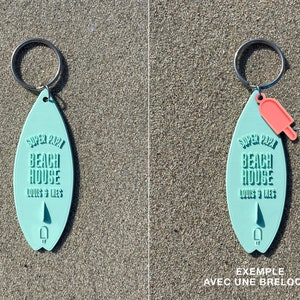 Porte clé personnalisé, planche de Surf Beach House, porte clé personnalisé surf, couleurs, idée cadeau, cadeau personnalisé image 9