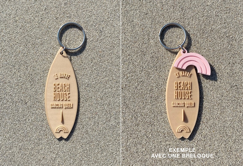Porte clé personnalisé, planche de Surf Beach House, porte clé personnalisé surf, couleurs, idée cadeau, cadeau personnalisé image 4