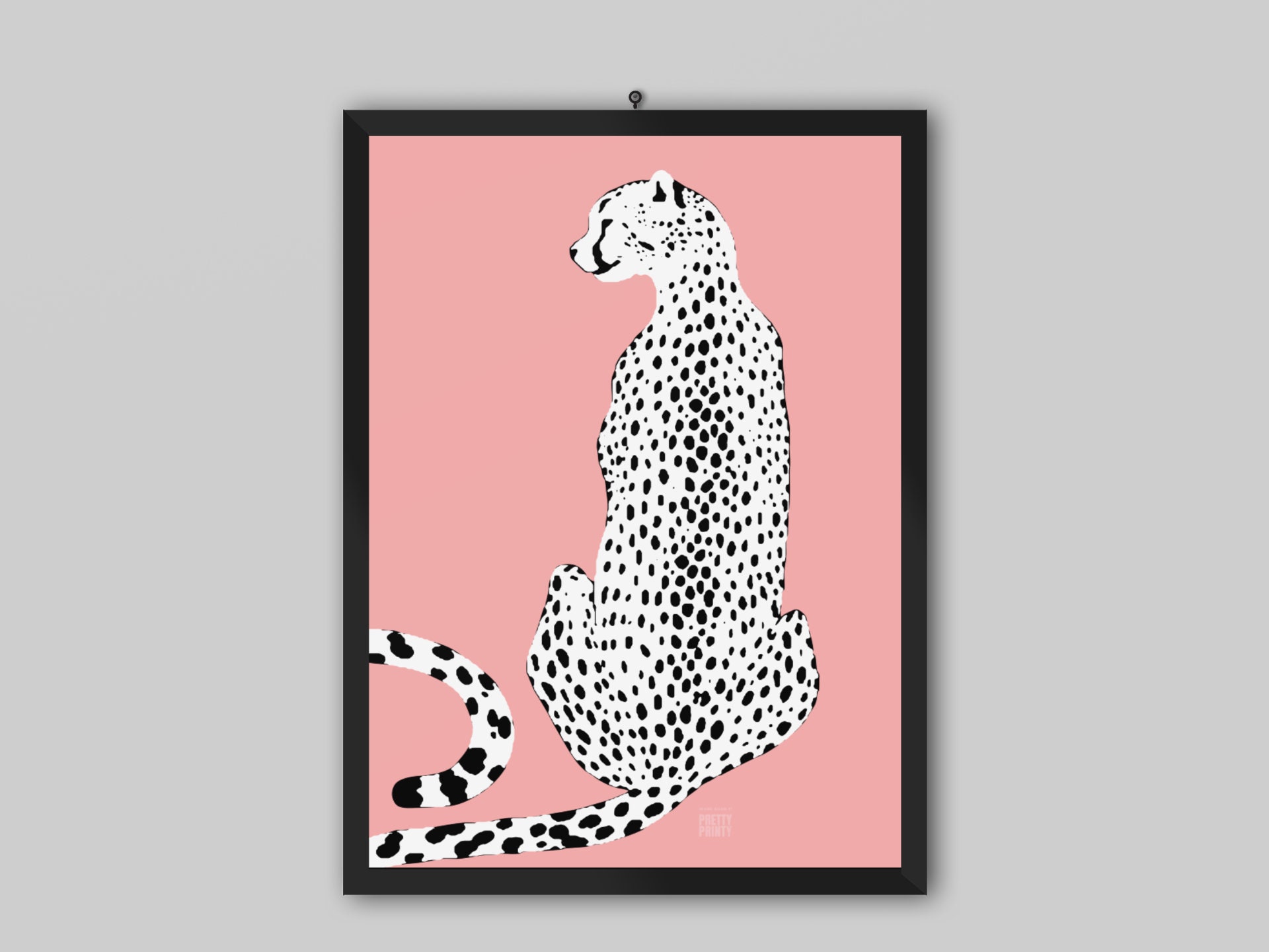 White Cheetah Animal Print Home Gallery Art Wall Home Decor Etsy