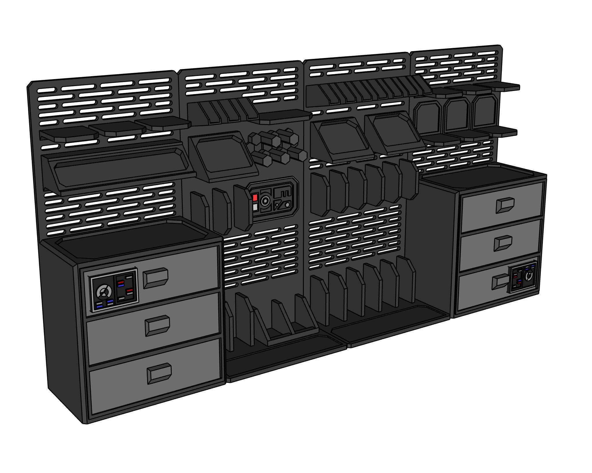 1:12 Weapons Accessory Storage Room Diorama STL Files for Marvel Legends,  Star Wars Black Series, or Other 6\, image size:2048x1638
