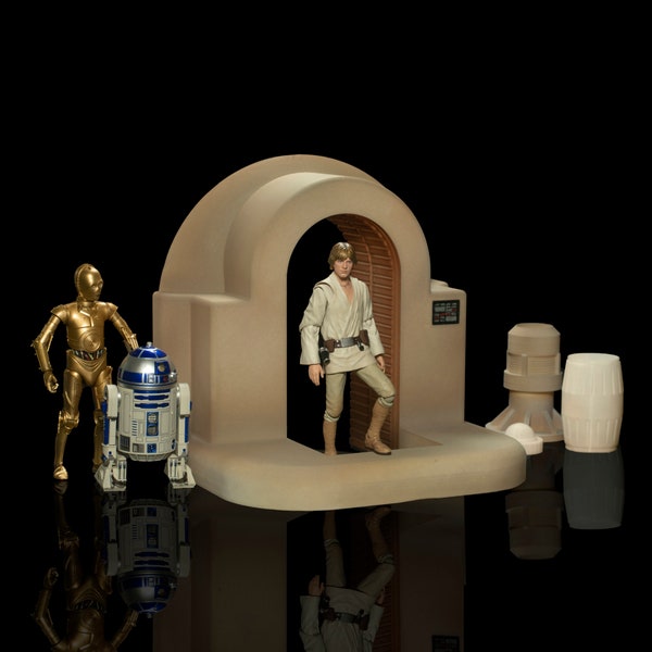 Lars Homestead Hut Diorama STL Files Star Wars Black Series, or other 6" Action Figures