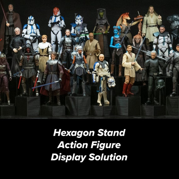 Action Figure Hexagon Stands and Risers STL 3D Print Files Etsy