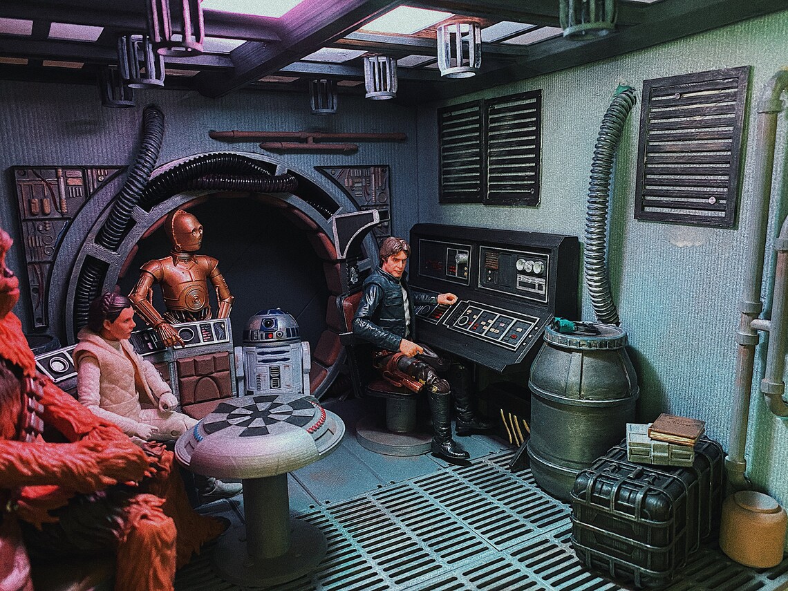 Millennium Falcon Diorama STL Files Black Series Scale Etsy