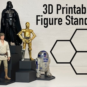 6" Action Figure Hexagon Stands and Risers - STL 3D Print Files